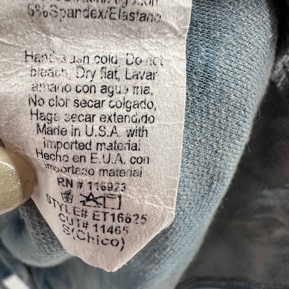 Easel S blue gray tie dyed short sleeve sweatshirt distressed oversized casual - Picture 6 of 9